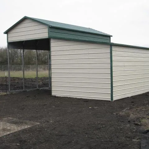 Engineered metal building with carport bay (Pacific Metal Buildings)