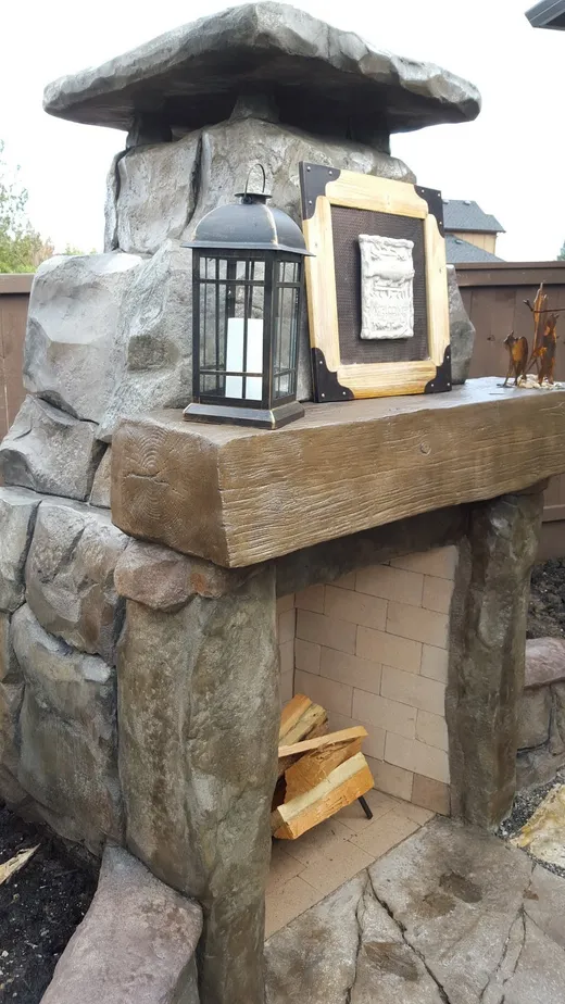 Stamped, stained, or hand-carved concrete work by Earthworks Landscape Service