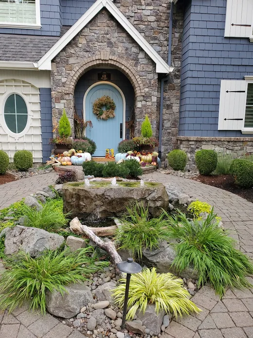 Pond or water feature designed and built by Earthworks Landscape Service