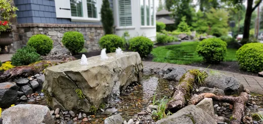 Pond or water feature designed and built by Earthworks Landscape Service