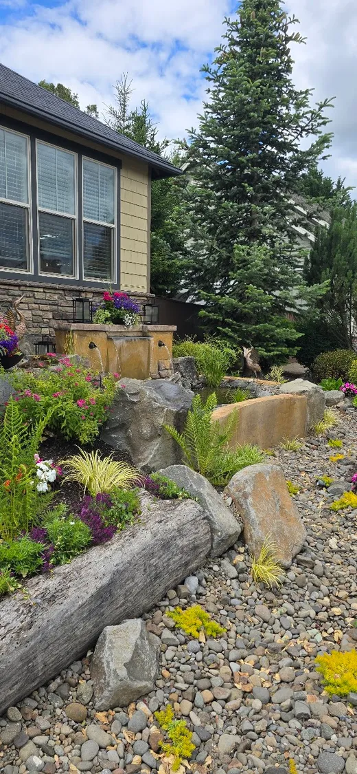Pond or water feature designed and built by Earthworks Landscape Service